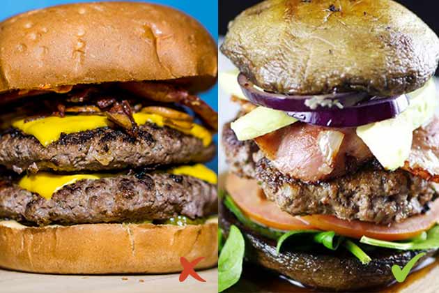 Replace Burger Buns with Portobello Mushrooms